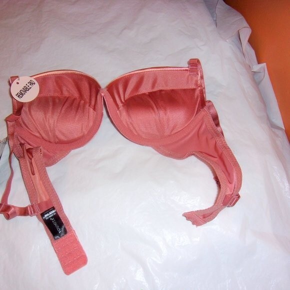 Youmita Old Rose Shiny Push-Up Plunge 34C Bra NWT - Picture 8 of 16